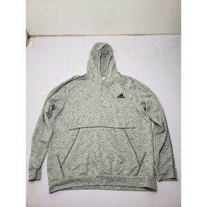 Adidas Sweatshirt Adult Unisex Gray Hoodie Pullover Logo Pockets Size XL